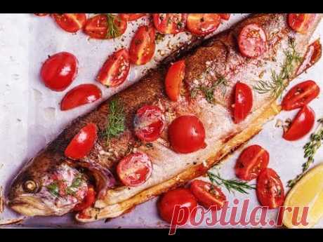 Форель запеченная в духовке с овощами