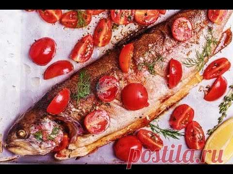 Форель запеченная в духовке с овощами