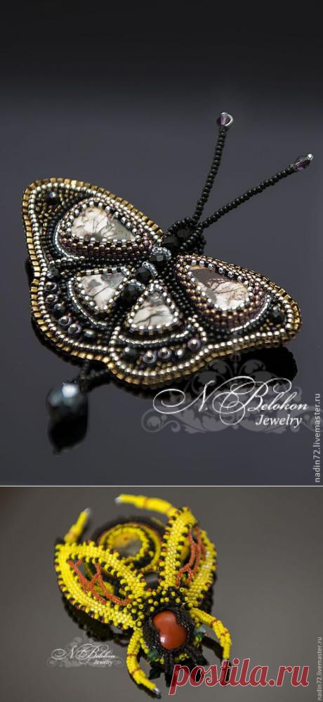 Украшения из бисера и декоративных камней от Надежды Белоконь и мастер-класс
