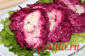 Салат-рулет из свеклы с колбасным сыром | Фоторецепт с подробным описанием от Харч.ру
