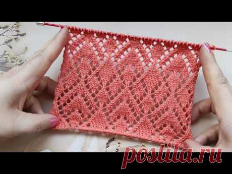 Lace Diamond Stitch Pattern | Loch-Rautenmuster stricken | Punto Rombi ai ferri | Punto Rombo calado