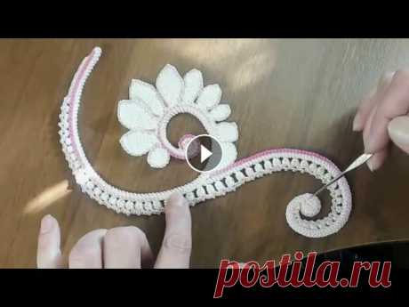 МК по вязанию ирландского кружева. Воротник &quot;Версаль&quot;.Урок 5. Irish crochet lace + Tunisian crochet Пятый урок видео-курса по вязанию воротника в технике ирландского кружева - вяжем завитки с фигурной обвязкой. Irish crochet lace + Tunisian crochet П...