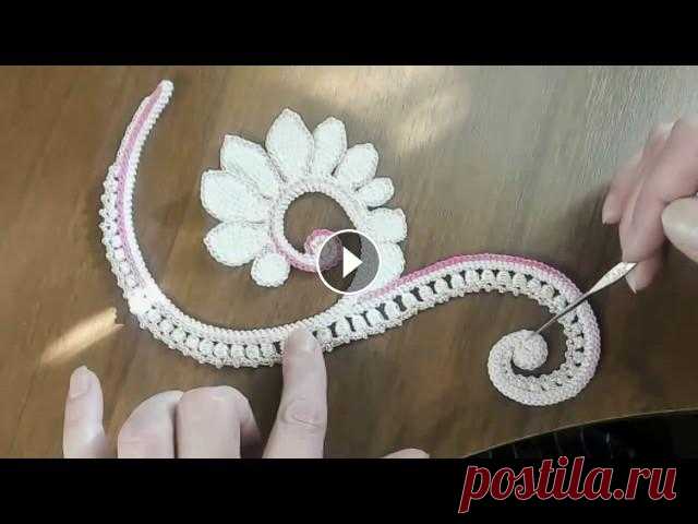 МК по вязанию ирландского кружева. Воротник "Версаль".Урок 5. Irish crochet lace + Tunisian crochet Пятый урок видео-курса по вязанию воротника в технике ирландского кружева - вяжем завитки с фигурной обвязкой. Irish crochet lace + Tunisian crochet П...