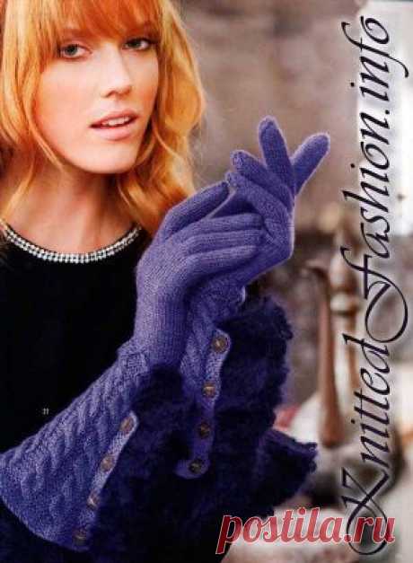 Длинные перчатки со жгутами - KnittedFashion.info - Модное Вязание