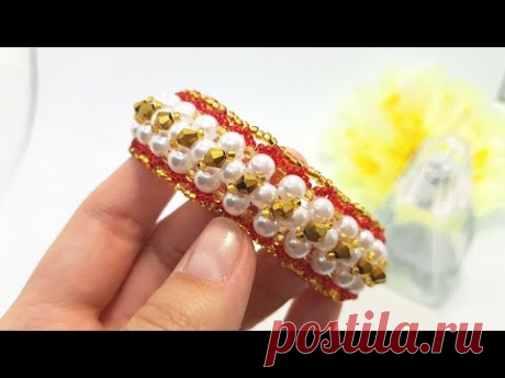 Браслет из бусин своими руками/Как сделать браслет/Браслет для новичков