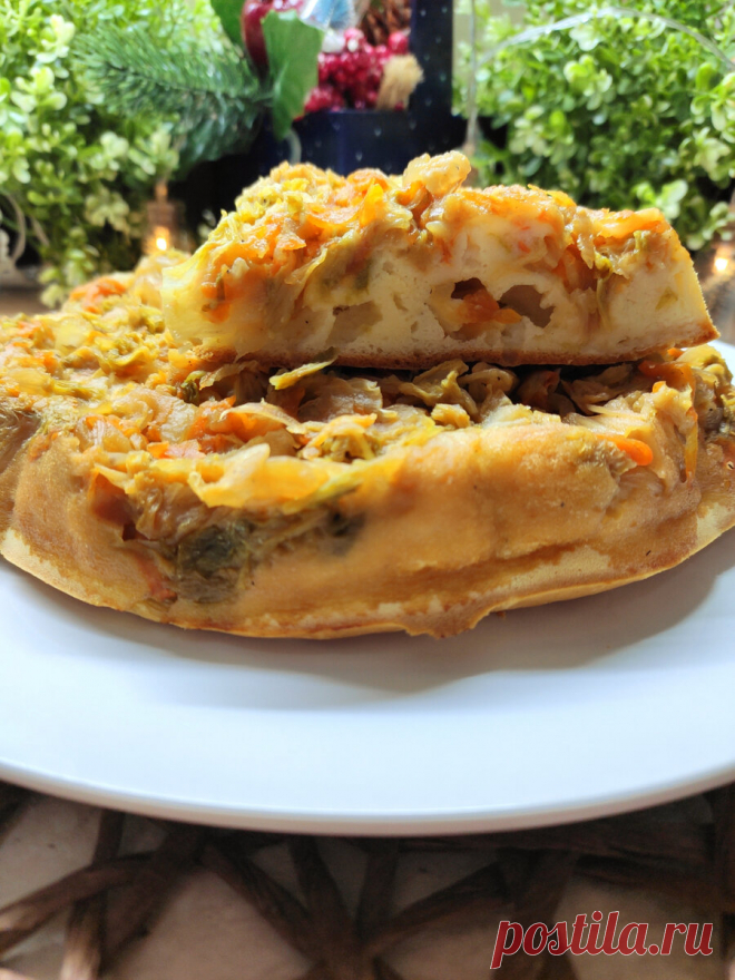 Кудрявый капустный пирог, который покорит вас обилием вкусной начинки. | 