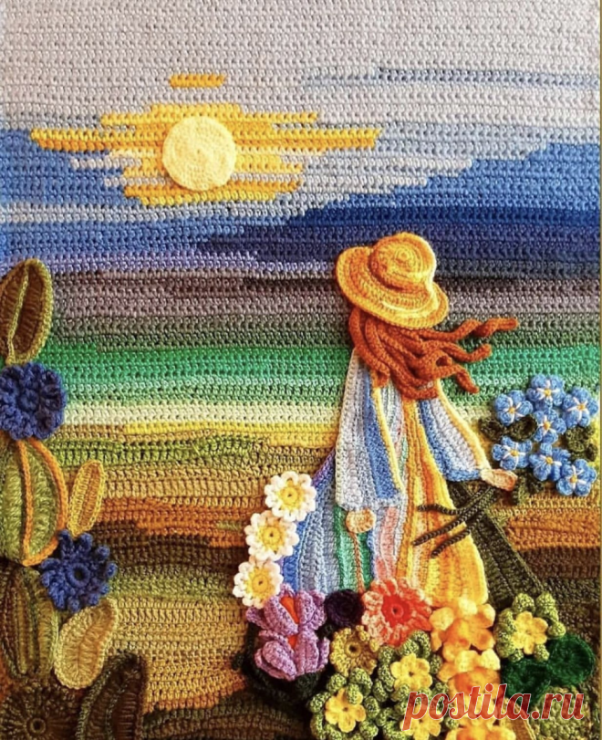 Вязаные картины, вы такое видели?! | Елена! Вяжу спицами и крючком! | Яндекс Дзен