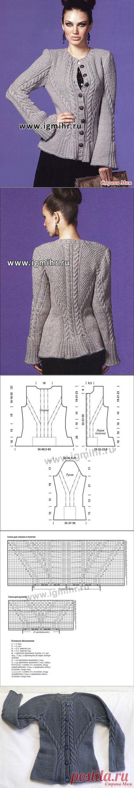 Элегантный жакет с расклешенными рукавами.: Дневник группы &quot;Вязание&quot; - Страна Мам