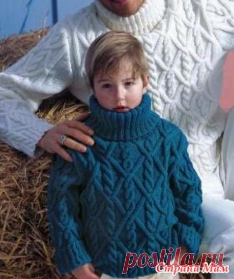 Объемный свитер с аранами для мальчика. Описание. - Хенд-Мейд | HANDMADE - Страна Мам