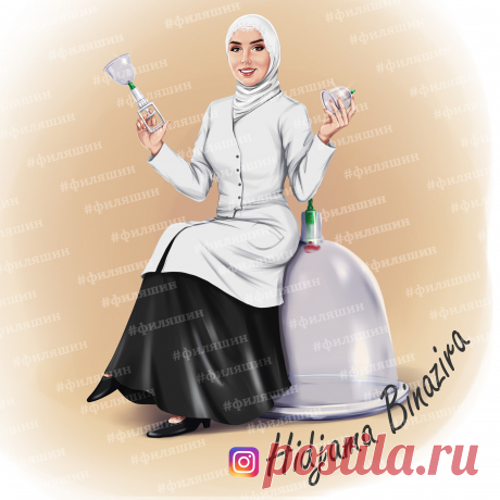 Аватарка на заказ на тему процедуры хиджама. По ссылке с картинки много идей для бьюти аватарки