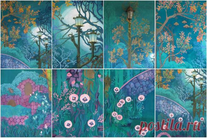 Emerald Garden (fragments of wall mural) technique: tempera Year: 2012-2013