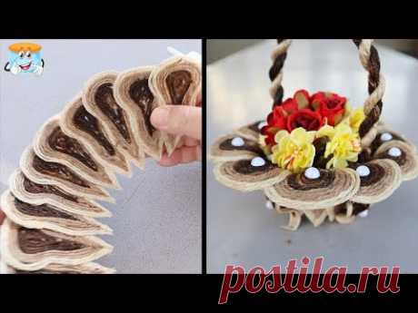 КОРЗИНКА ИЗ ДЖУТА МЕЧТА КАЖДОЙ ЖЕНЩИНЫ! ТАКУЮ НЕ КУПИТЬ В МАГАЗИНЕ