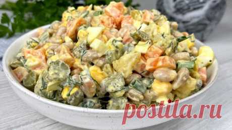Салат недорогой,а такой вкусный: все порезала,смешала и готово, не нужно ждать пока пропитается. Простой и быстрый рецепт | Цветкова Наталья | Дзен