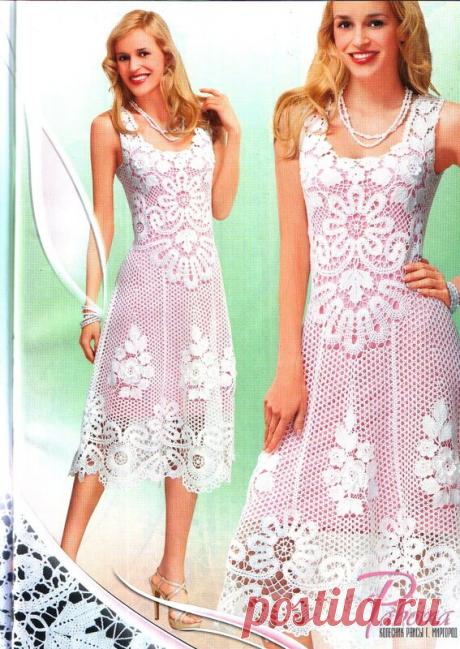 Платье в технике Брюгге по материалам журнала "Дуплет № 146"
