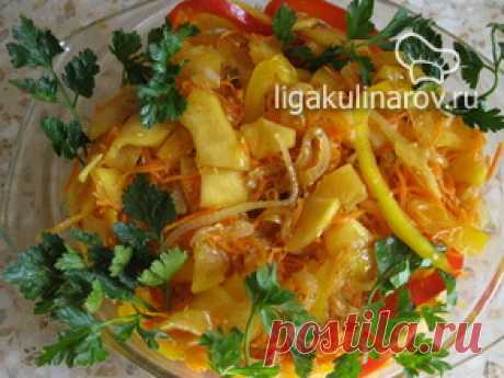 Закуска из кабачков с овощами по-корейски - рецепт пошаговый с фото