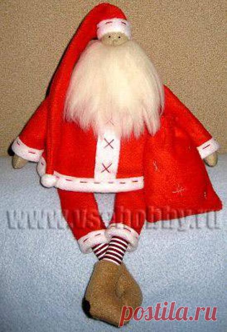 Дед Мороз новогодняя кукла Тильда своими руками мастер-класс с бесплатной выкройкой