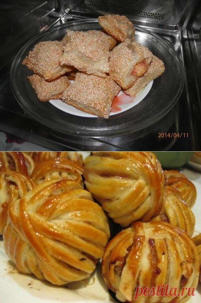 Выпечка. "Вкусняшки" с сыром и колбасой. Мясные клубочки.