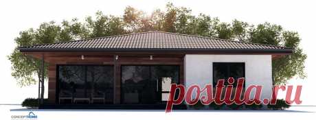 Small House plan OZ5 in modern architecture with three bedrooms. Small home design.