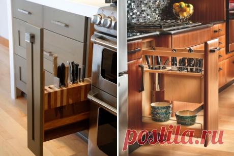 Выдвижные полки и ящики для кухни