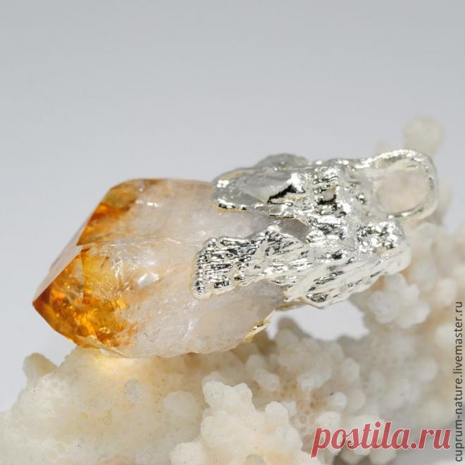 Кулон "Капелька солнца" - жёлтый,солнечный,цитрин,яркий аксессуар,капелька