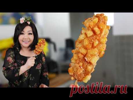 Korean french fries corn dog (Gamja-hotdog: 감자핫도그)
