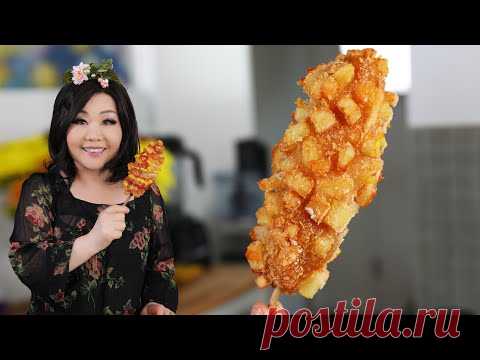 Korean french fries corn dog (Gamja-hotdog: 감자핫도그)