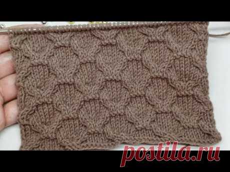 Рельефный узор спицами🤎/Простой узор ➕️ схема / Relief pattern with knitting needles/Simple pattern