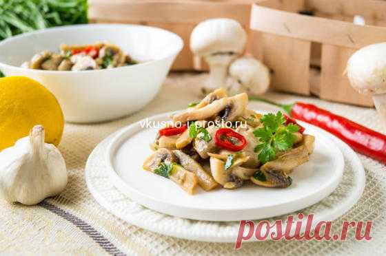 Постный салат с шампиньонами