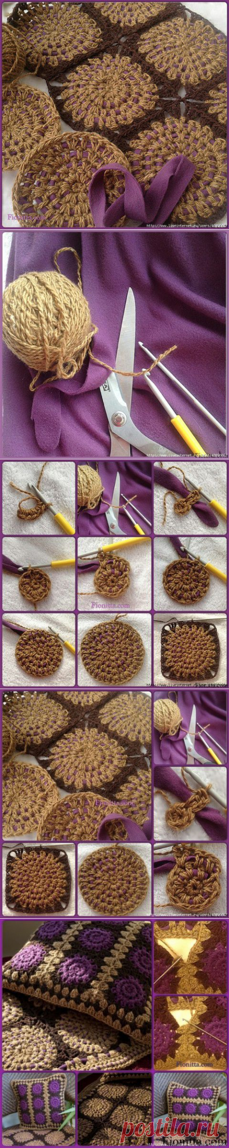 Коврик GRANNY SQUARES крючком, от FIONITTA | Варварушка-Рукодельница