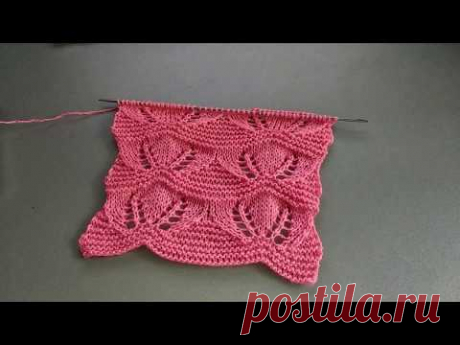 Lace Stitch Pattern | Ajourmuster stricken | Punto calado a dos agujas | Punto traforato ai ferri - YouTube