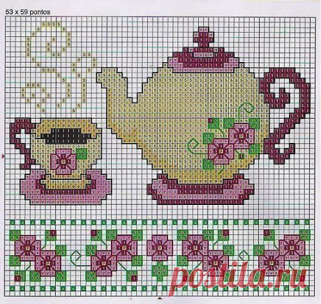 teapot and teacup | NEEDLEWORK