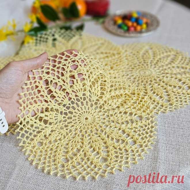 Очаровательная салфеточка крючком