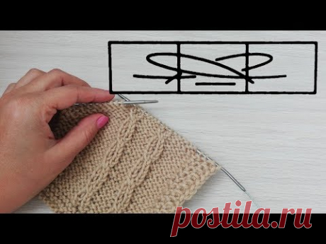 СКРЕЩИВАНИЕ ДВУХ СКРЕЩ. ЛИЦ. С НАКЛОНОМ ВЛЕВО МЕЖДУ ОДНОЙ ИЗН. ► Вязание спицами ► Разбор схем