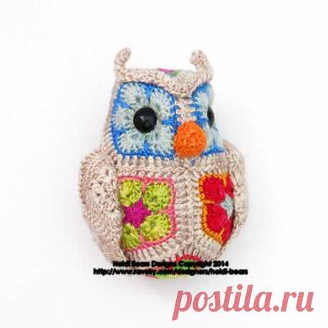 Fat Little Owl African Flower Crochet Pattern von heidibears МАГАЗИН