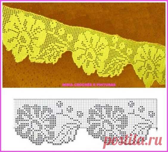 Кайма в технике филейного вязания