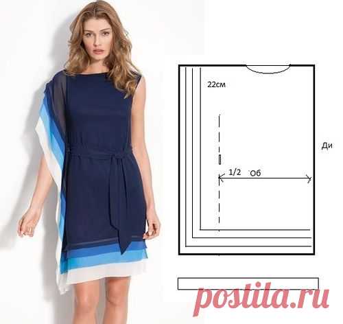 Эффектные блузоны и платья из одного полотна! Простые выкройки.