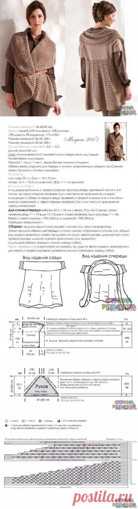 красивый кардиган - Жакеты,Пуловеры, свитера - Вязание спицами - Рукоделие