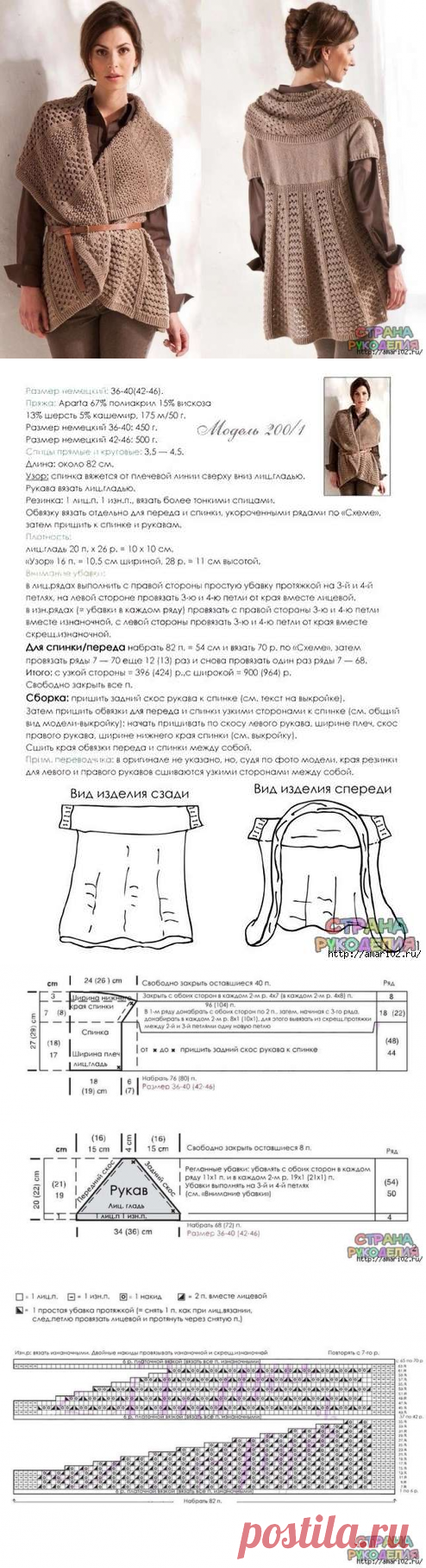 красивый кардиган - Жакеты,Пуловеры, свитера - Вязание спицами - Рукоделие