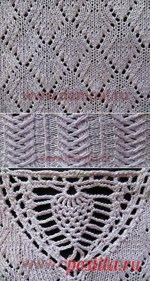 Вязаная женская кофточка с ажурной вставкой | DAMские PALьчики. ru