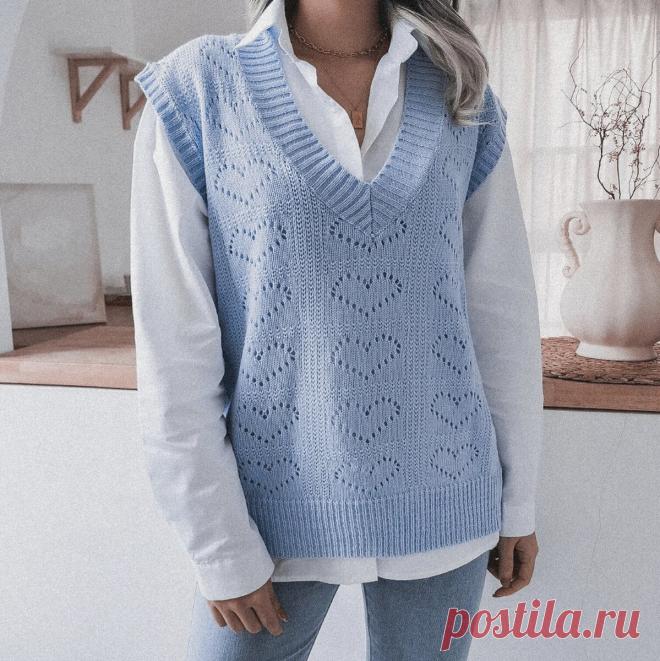 7 безрукавок спицами, которые можно связать самостоятельно. Идеи для весеннего сезона | Вяжем вместе! | Дзен
