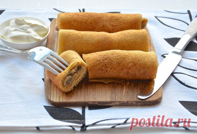Блины с грибами