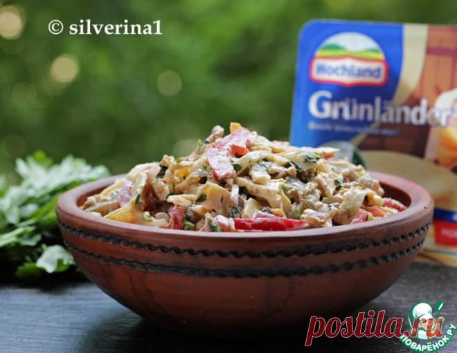 Салат из баклажанов с яичными блинчиками – кулинарный рецепт