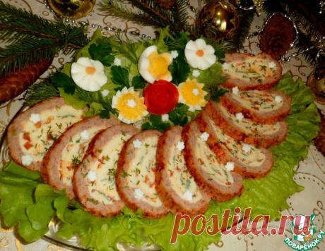 Закусочный рулет "Праздничный" – кулинарный рецепт