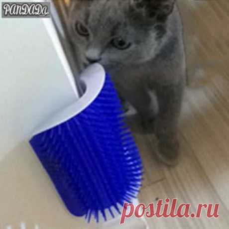 Товары для животных для кошек кисти угол кошка массаж Самостоятельная грумера Расческа с котенок кошка трется лицо щекотки гребень купить на AliExpress