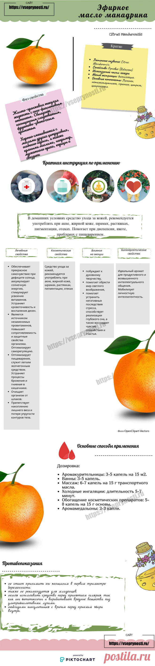 Эфирное масло мандарина - полезные свойства и применение
