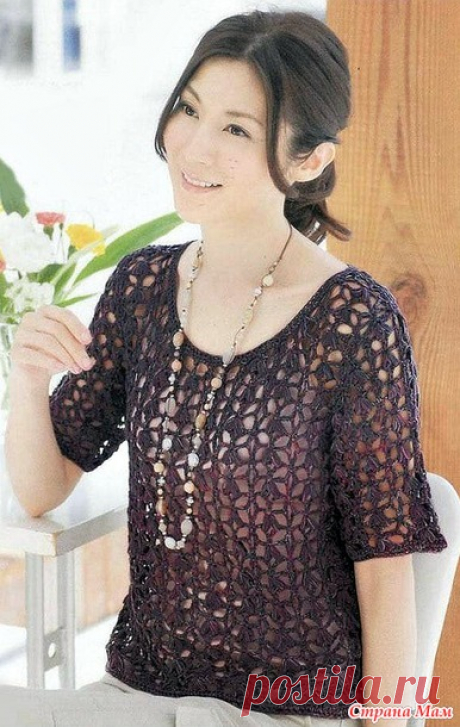Летний джемпер крючком. - ВЯЗАНАЯ МОДА+ ДЛЯ НЕМОДЕЛЬНЫХ ДАМ - Страна Мам
