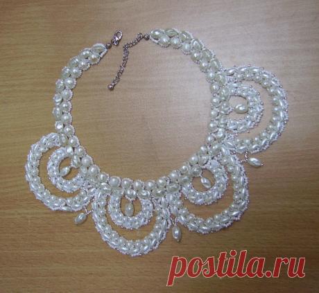 колье Белый танец | biser.info - всё о бисере и бисерном творчестве