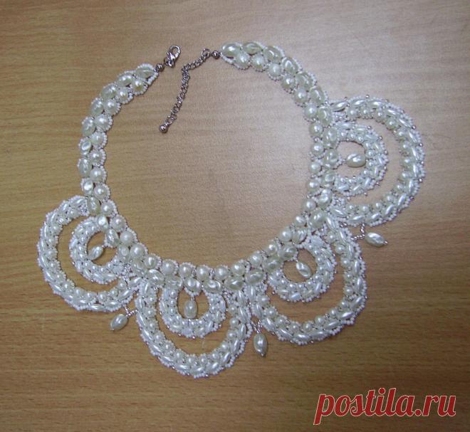 колье Белый танец | biser.info - всё о бисере и бисерном творчестве
