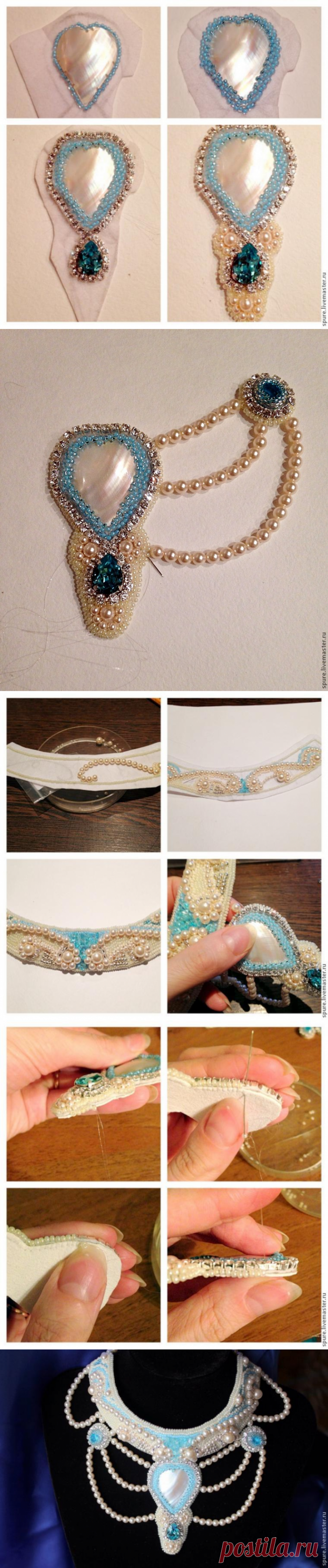Очаровательное колье, вышитое бисером | Рукоделие