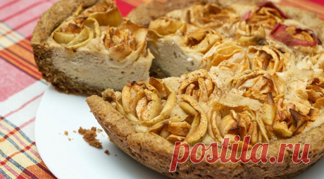 Шарлотка с «розами» и корицей, пошаговый рецепт с фото